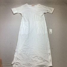 Tory Burch Dress Womens Small White Quinn Dress Long Slits On Sides Pockets