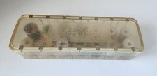 Vintage Tidee Maid Deluxe Plastic Thread Box 14 Wooden Spools Most Coats &Clarks