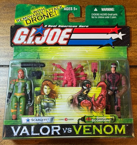 GI Joe Valor vs Venom Scarlett & Sand Scorpion 3.75" Action Figures 2003 Hasbro