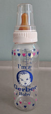 Gerber Clear Plastic Baby Bottle 9oz/250ml Hearts Design w/ Latex Nipple