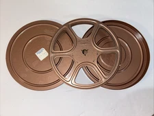 Vintage 7" Super 8 Empty Metal Film 8mm Reel & Case Bronze Gold Movie Projector