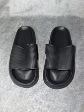 Unisex Black Comfort Slide Sandals Shower Beach House Slipper Size 42-43