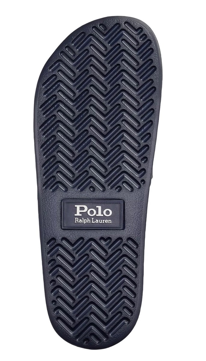 Polo Ralph Lauren Navy Blue PREPPY TENNIS BEAR Slide Sandals