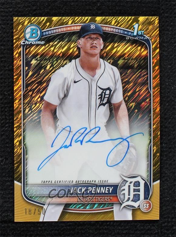 2025 Bowman Chrome Prospect Gold Shimmer Refractor /50 Jack Penney #CPA-JPY Auto
