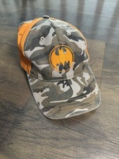 Batman Logo Camo And Orange Baseball Cap Bat Signal Hat DC Comics Camouflage Hat