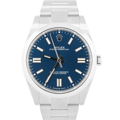 2022 PAPERS Rolex Oyster Perpetual BLUE Stainless Steel 41mm 124300 Watch BOX