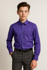 Camicia viola da sposa formale classica fenicottero bambino bambino