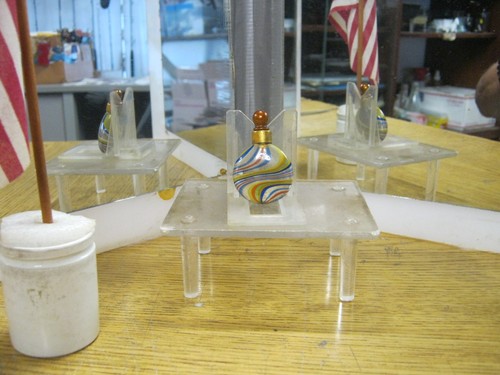 *SPECTACULAR* 1930'S GERMAN RAINBOW COLOR PURSE PERFUME FLASK WITH DAUBER.