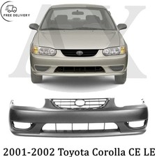 Front Bumper Cover For 2001-2002 Toyota Corolla Ce Le S W Fog Light Holes