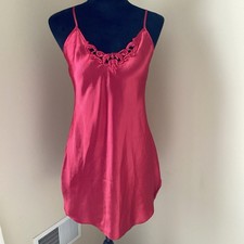 Vintage Secret Treasures Medium Slip Dress Lingerie Nightie Red Satin