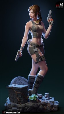 Lara Croft, Tomb Raider, 3D Druck, Fan Art, sexy Pin-Up, Figur, UNBEMALT