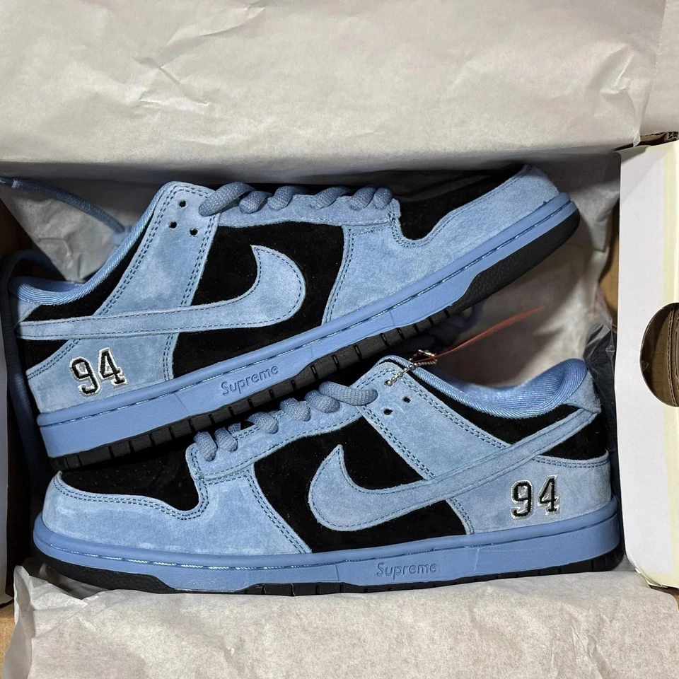 Talla 7-12 Supreme x Nike Dunk SB Low Ocean Fog Foto 3 de 4