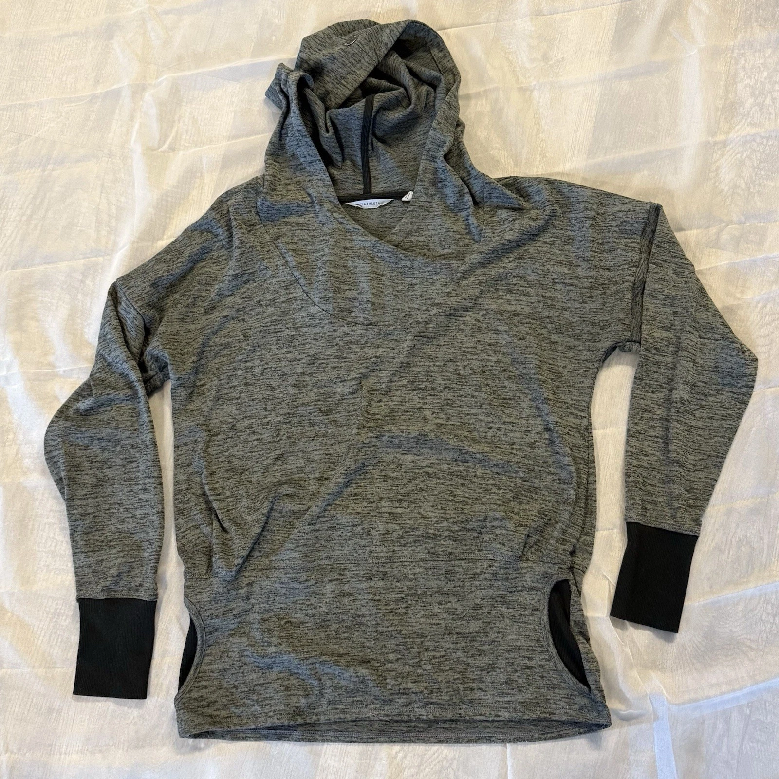 Athleta Women’s Size Large Relaxed Fit Heather Gray Hooded Sweatshirt