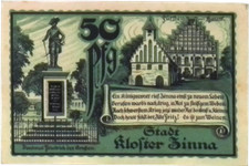 1920 Germany ZINNA 50 Phennig Banknote / Notgeld