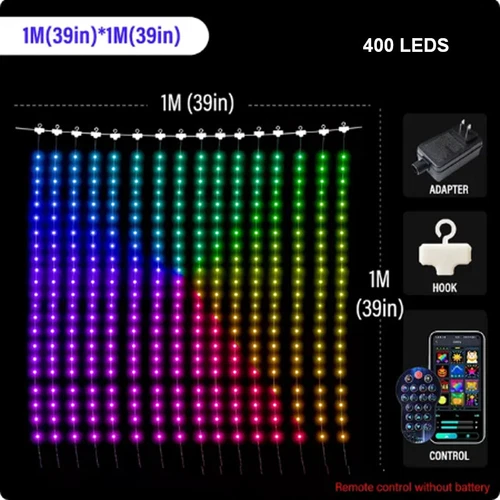 Smart LED RGB Curtain String Lights Fairy Light APP Control DIY Picture Display - Picture 15 of 18