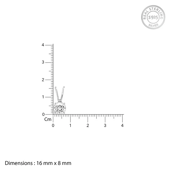 Collar colgante círculo de diamantes de corte redondo de 2 quilates cadena gratis enchapado en oro blanco de 14 k Foto 4 de 4