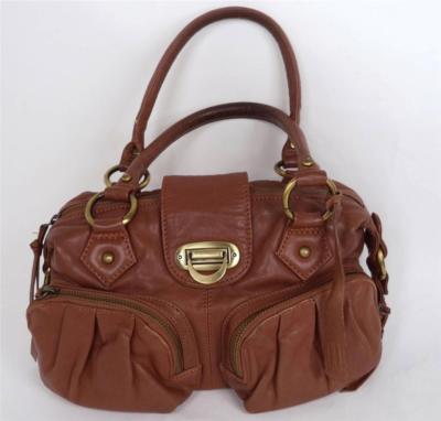 CLARKS BROWN LEATHER HANDBAG BAG DOUBLE STRAP