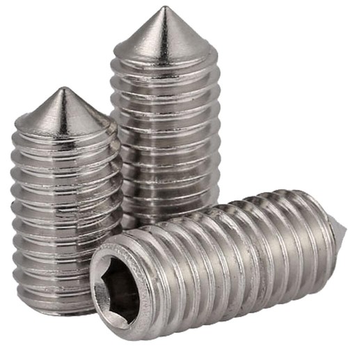 M4 - 0.7 304 Stainless Steel Cone Point Grub Screws Hex Socket Set Screws DIN914 - Picture 5 of 10