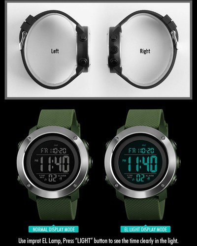 SKMEI Men/Ladies Sports Watch 50m Waterproof Outdoor LED Digital Wristwatch 796 - Imagen 9 de 16