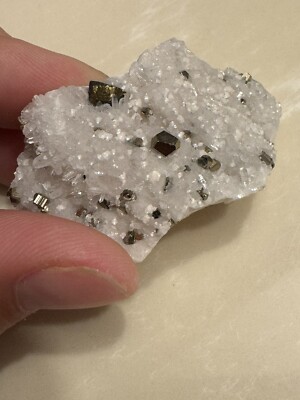 Quartz Crystal Cluster with Pyrite With Display Case