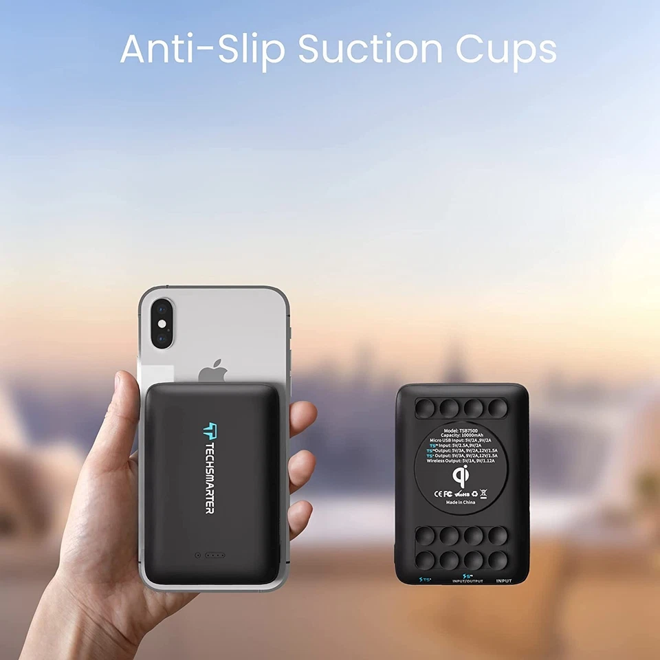 TECHSMARTER 10000mAh 18W USB-C PD Wireless Power Bank Portable Charger - Image 2 of 4