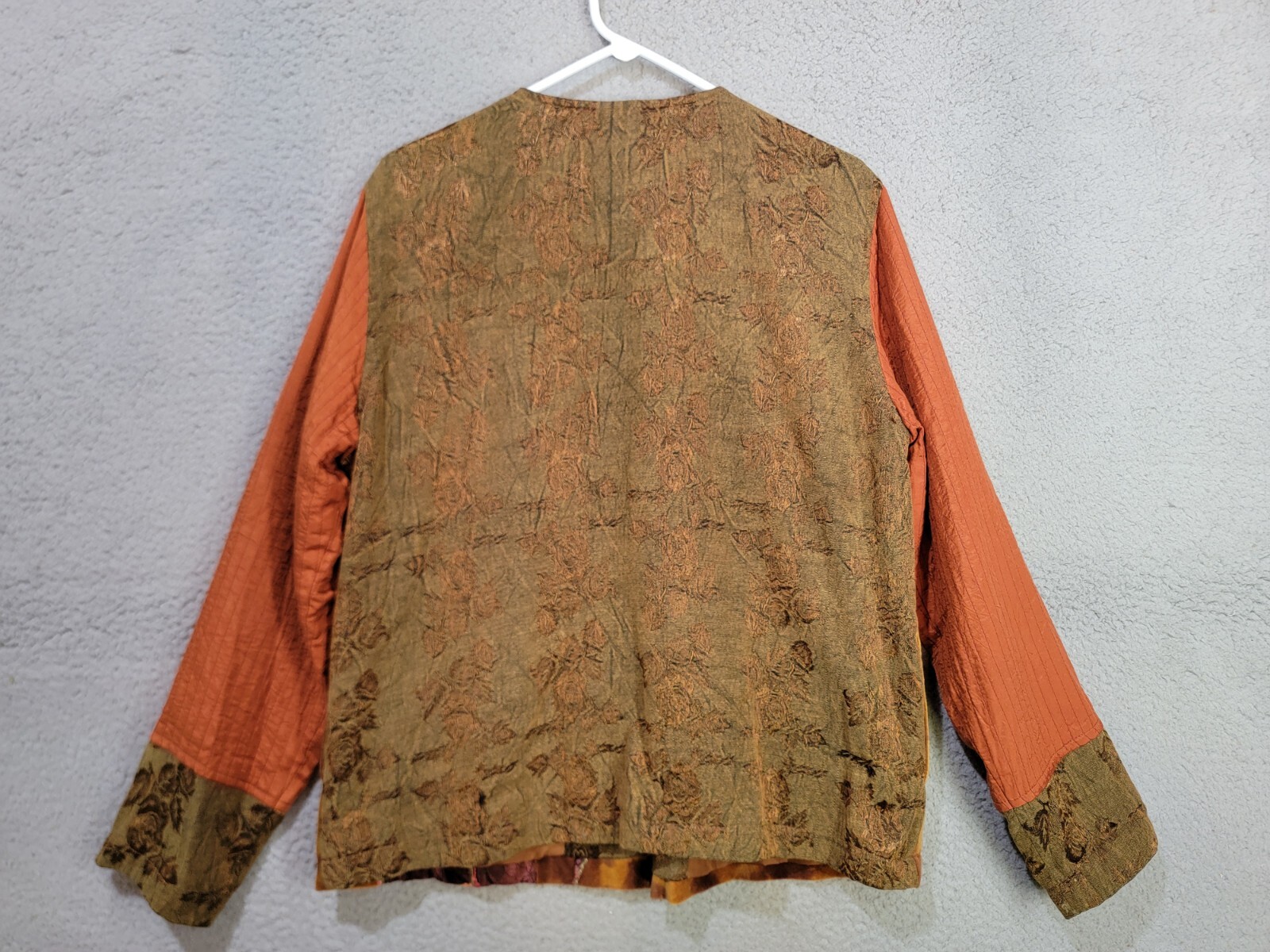 Embroidered Patchwork Jacket Large Fall Colors No… - image 2