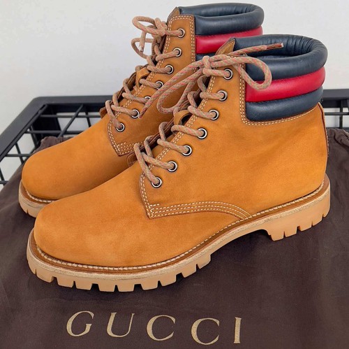 Ironisch Leer alias GUCCI Marland ankle combat boots brown nubuck timberland 9.5 US 39.5 EUR  429220 | eBay