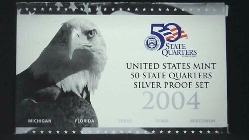 2004-S US Mint State Quarter Silver Proof Set 5 Coins 21ohoc0929-2 - Picture 1 of 6