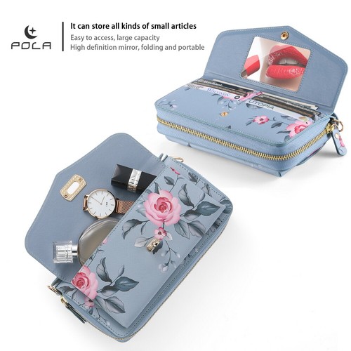 Printed Flower Lady Crossbody Handbag Wallet Magnetic Cover For iPhone 131415 16 - Picture 78 of 84