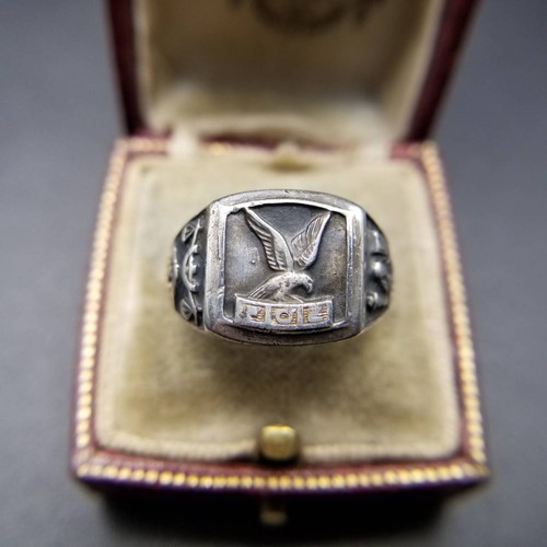 Fraternal Order Of Eagles FOE Eagle Emblem Square Signet 925 Silver ...