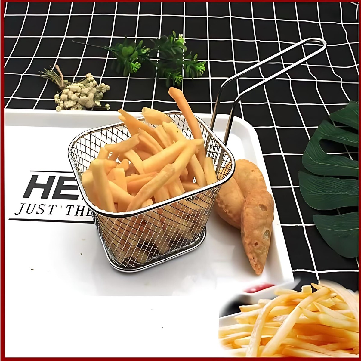 Cesta De Freír De Acero Inoxidable - Con Mango Desmontable, Ideal Para Patatas, Gambas Y Tempura