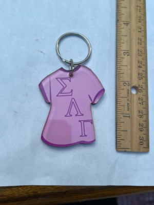 Sigma Lambda Gamma T Shirt Acrylic Key Chain, Fob, Mirror Back, RETRO, LICENSED