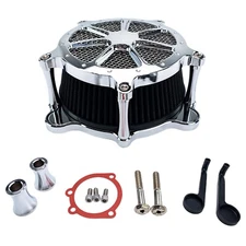 Chrome Air Cleaner Intake Filter For Harley Dyna Road King Electra Glide Softail