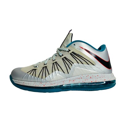 Nike Men's Lebron X Low Akron Aeros Metallic Platinum 579765-002 Size 8M EUC