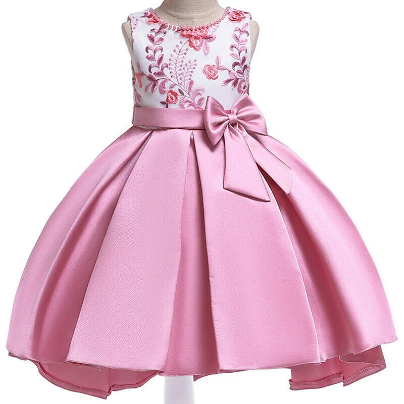 Children Cute Bow Beading Design Princess Ball Gown Gilrs Birthday Party  Wedding Prom Boutique Dresses y950 - AliExpress