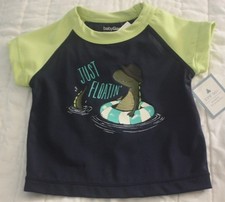NWT BABY GAP - INFANT BOYS RASHGUARD - BLUE/ALLIGATOR - UPF 50 - SIZE 0-3 MOS