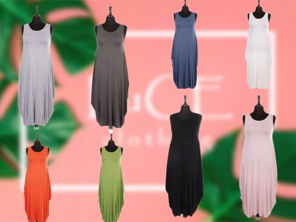 NEUF ROBE SANS MANCHES italienne pour femmes look lagenlook robe tailles plus