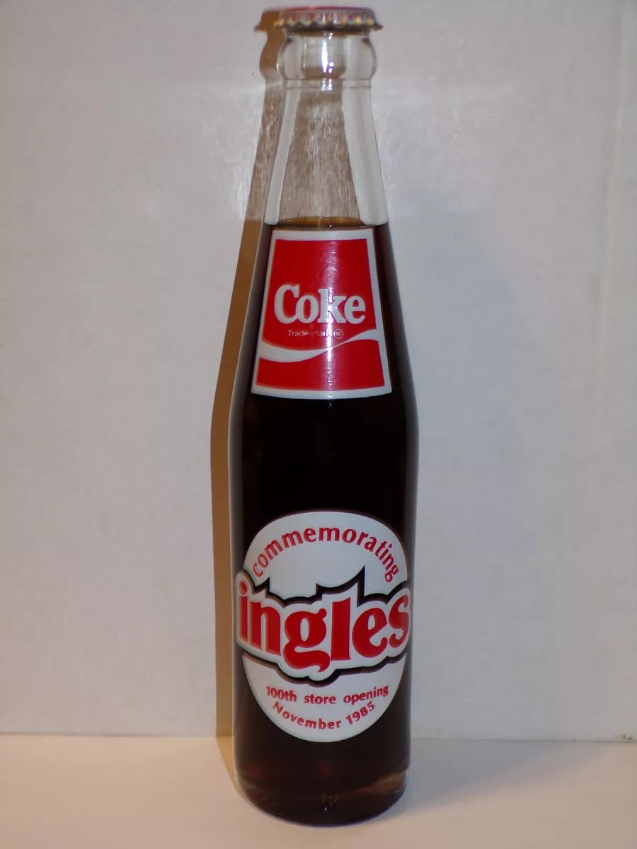 10 OZ COCA COLA COMMEMORATIVE BOTTLE - 1985 INGLES 100TH STORE OPENING