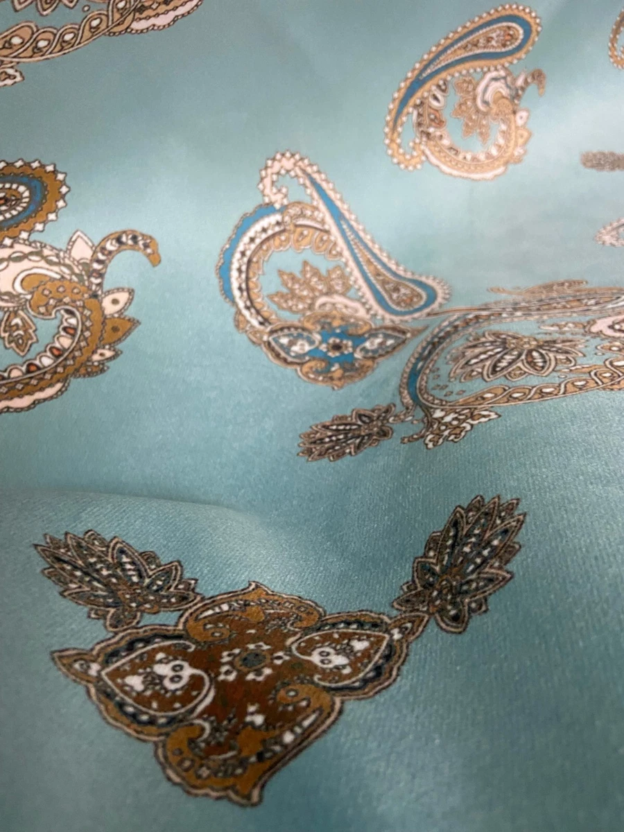 Velvet Paisley Fabric, 54" Wide, Upholstery Cushions Window Crafts, Sold by Yard