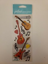 Jolees Boutique scrapbooking stickers Guitars and Music Notes microphone