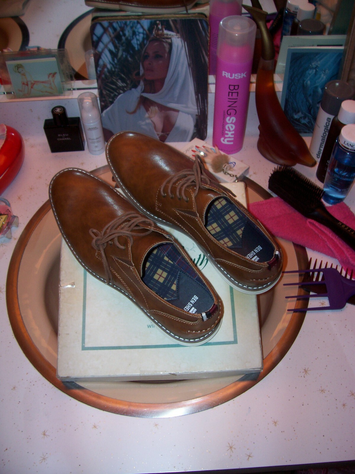 SAOLA NEW men's sz 10 Ben Sherman dress or casual shoes chocolate lace up very sharp!