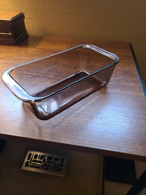 Pyrex Corning Brown Amber #213 Glass Bread Loaf Pan Casserole Dish 1.5 Liter