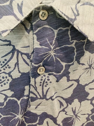 Trunks Surf and Swim CO. David Solid Woodcut Floral Polo Marine Size Large New - Picture 11 of 12