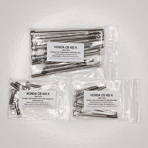 Kit visserie inox carter moteur pour Honda CB450K 1968-1974 K1 à K7