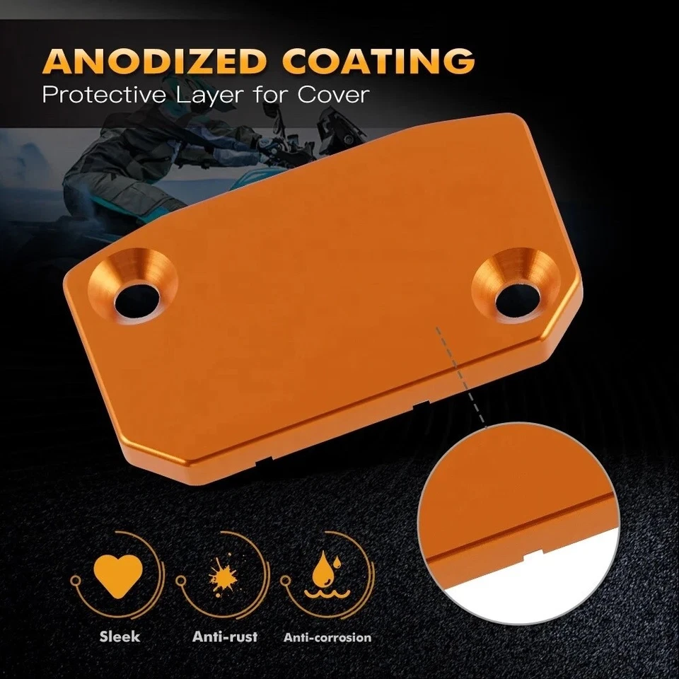 Cubierta de tapa de depósito de freno de aluminio naranja KTM XC SX-F XC-F 250 300 DXC 350 SX MC Foto 4 de 4