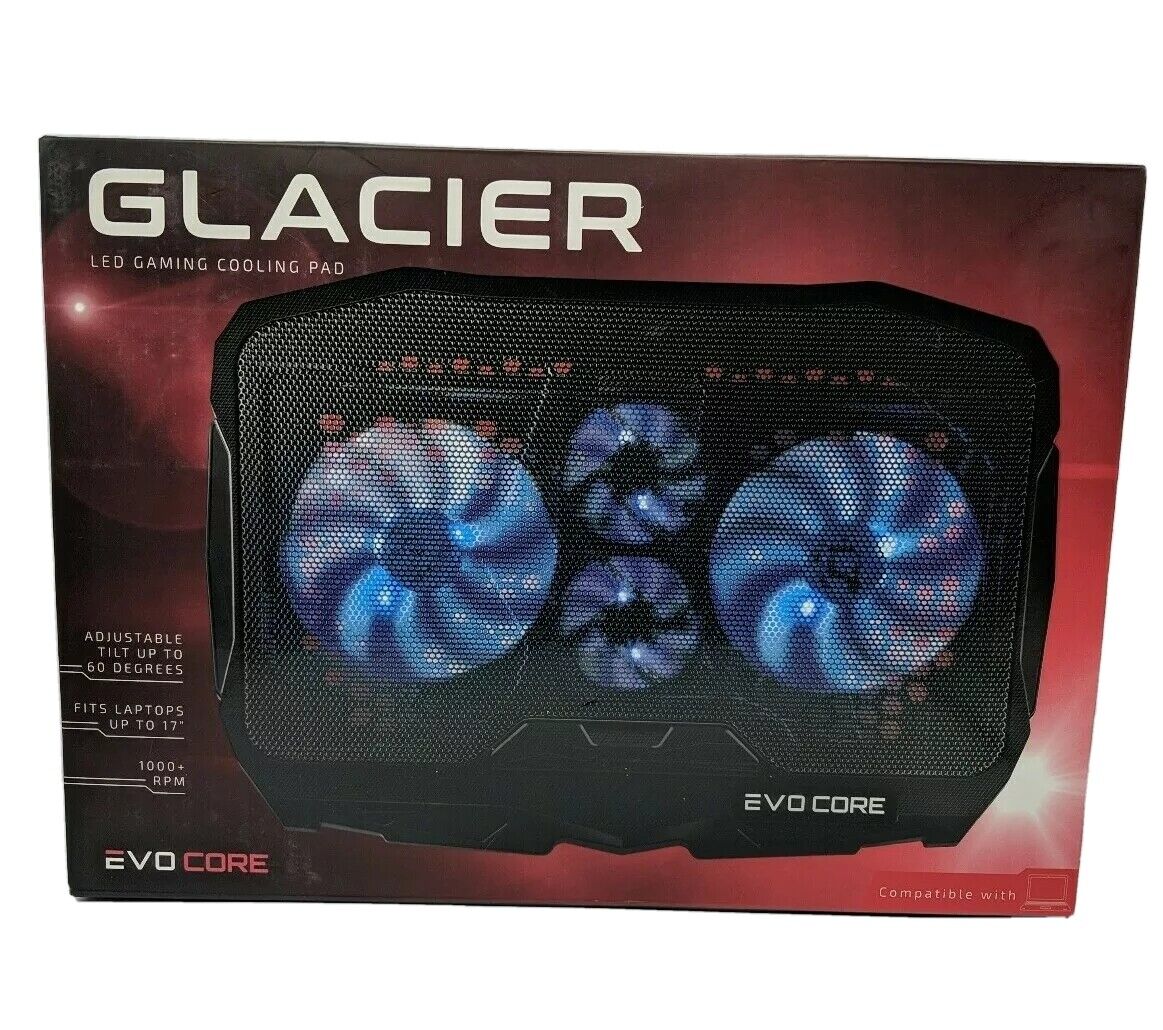 Merkury Innovation Glacier LED Gaming Cooling Pad Evo Core For Laptops up to 17"