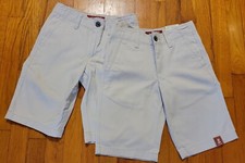 2 Arizona Boys Khaki dressy Shorts flat front Sz 10 Beige school uniform new