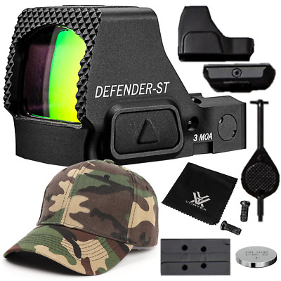 Vortex Optics DFST-MRD3 Defender-ST Micro Red Dot Sight with Free CF Hat Bundle