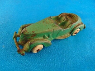 1930's Hubley Cast Iron Auburn Speedster Roadster Convertible Sports Car Green