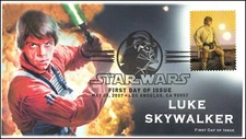 AO-4143e-4 2007, Star Wars, BW Pictorial, Add On Cachet, Luke Skywalker, SC 4143